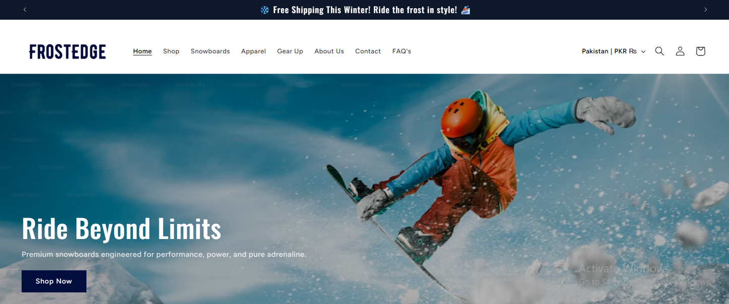 FrostEdge – Modern Snowboarding  Design